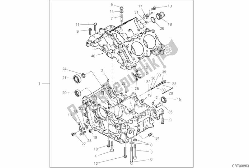 All parts for the 09a - Half-crankcases Pair of the Ducati Streetfighter V4 S 1103 2020